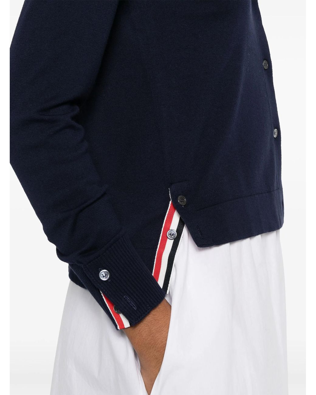 Thom Browne Blue 4 Bar Stripes Jersey Polo Shirt