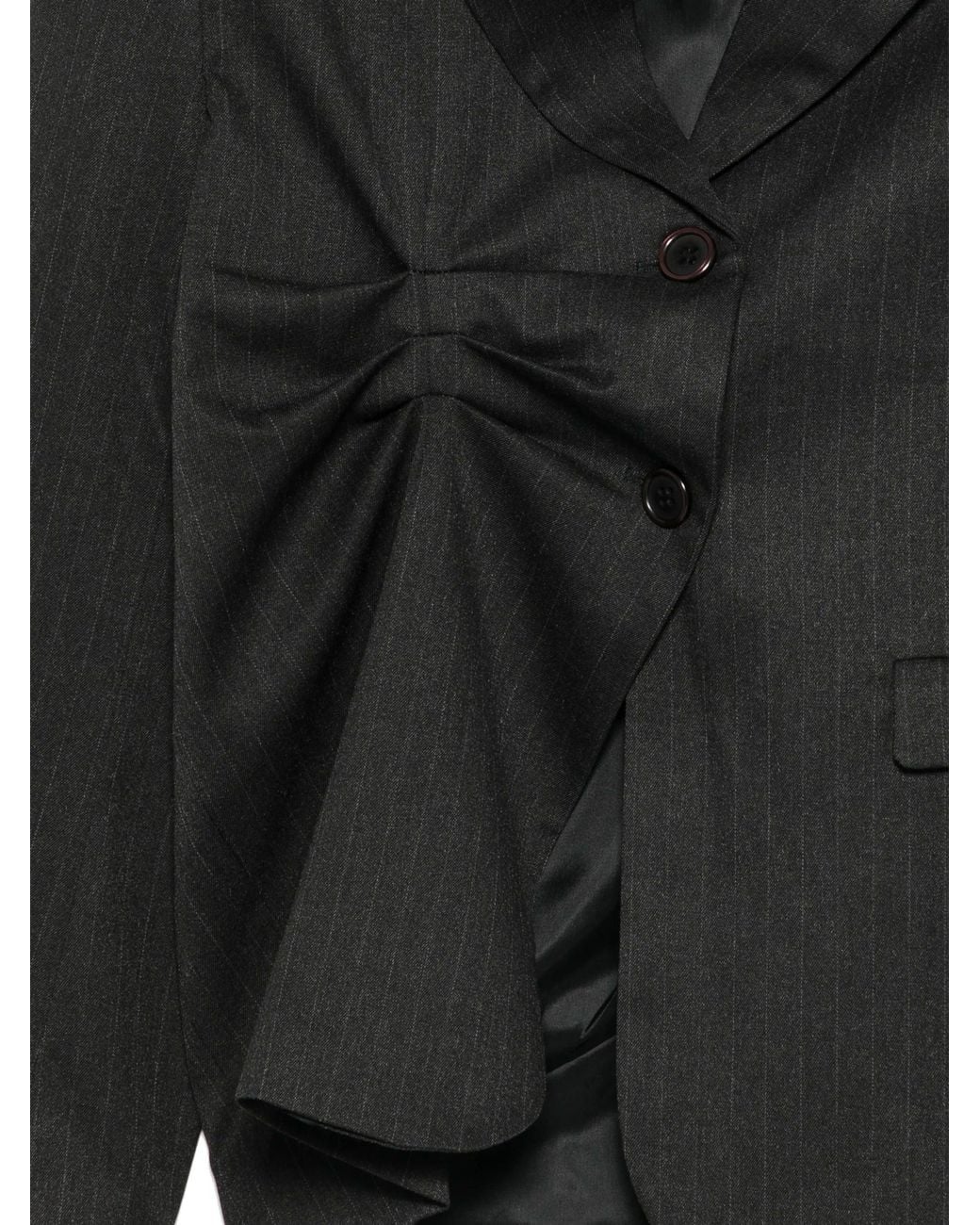 AVAVAV Black Bonnie Pleated Blazer Pinstripe