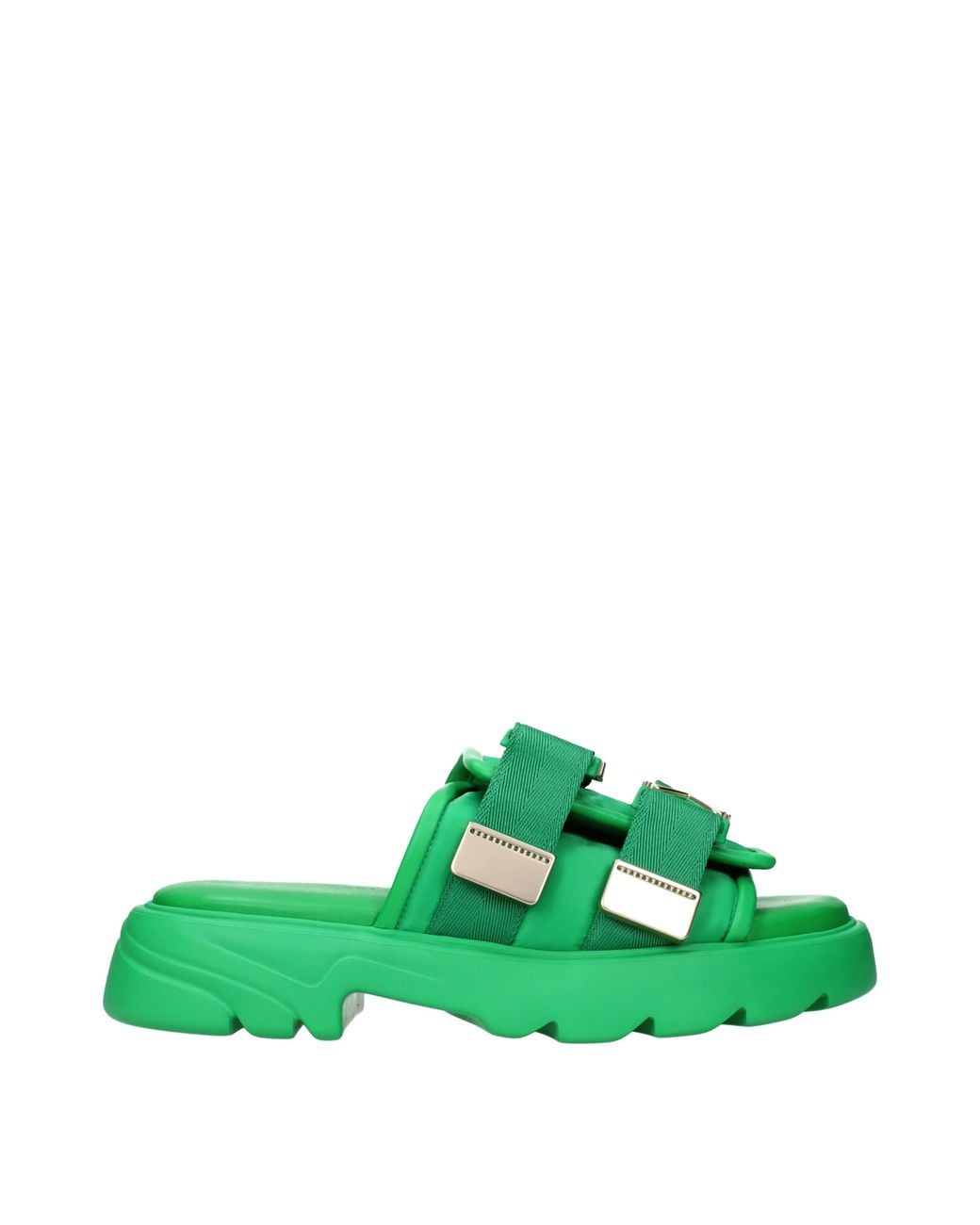 Bottega Veneta Green Fabric/Grass Slippers And Clogs