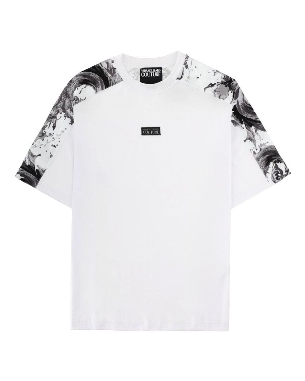 Versace Jeans Couture White T Shirt Con Placca Logo