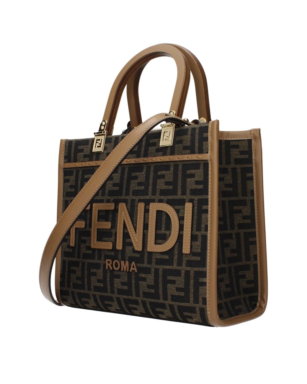 Fendi Black Sunshine Handbag Fabric