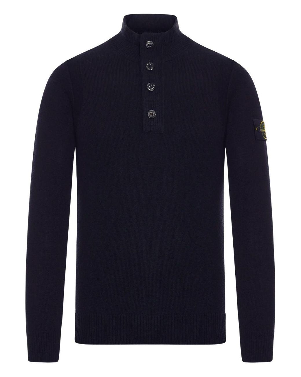 Stone Island Blue Wool Turtle-Neck Sweater for men