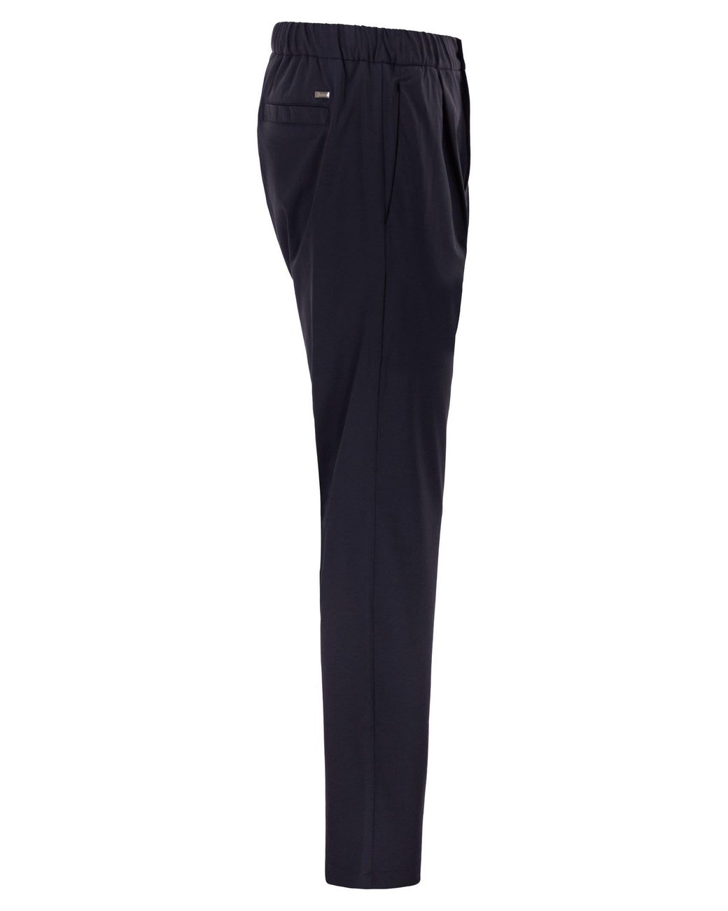 Herno Blue Stretch Techno-Nylon Jogger Trousers With Pleats for men