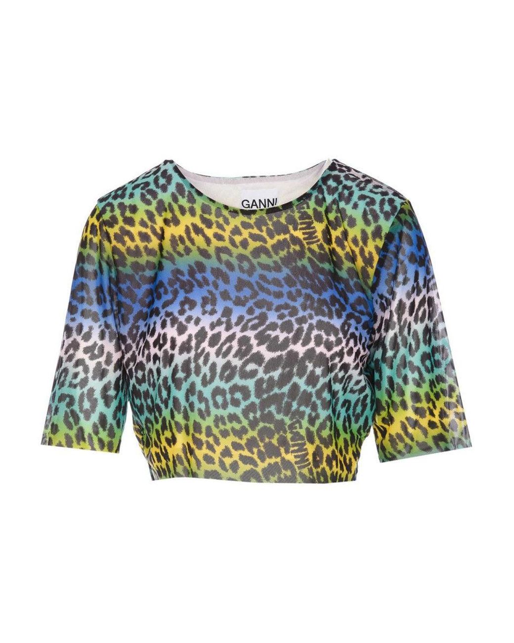 Ganni Blue Top Animalier