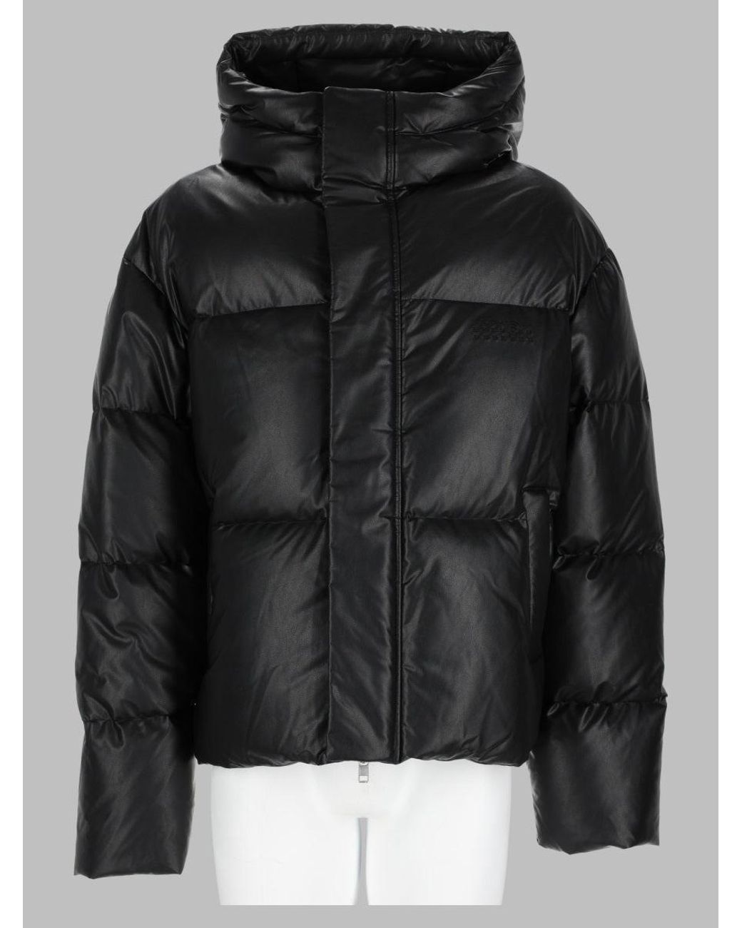 MM6 by Maison Margiela Black Hooded Puffer Jacket for men