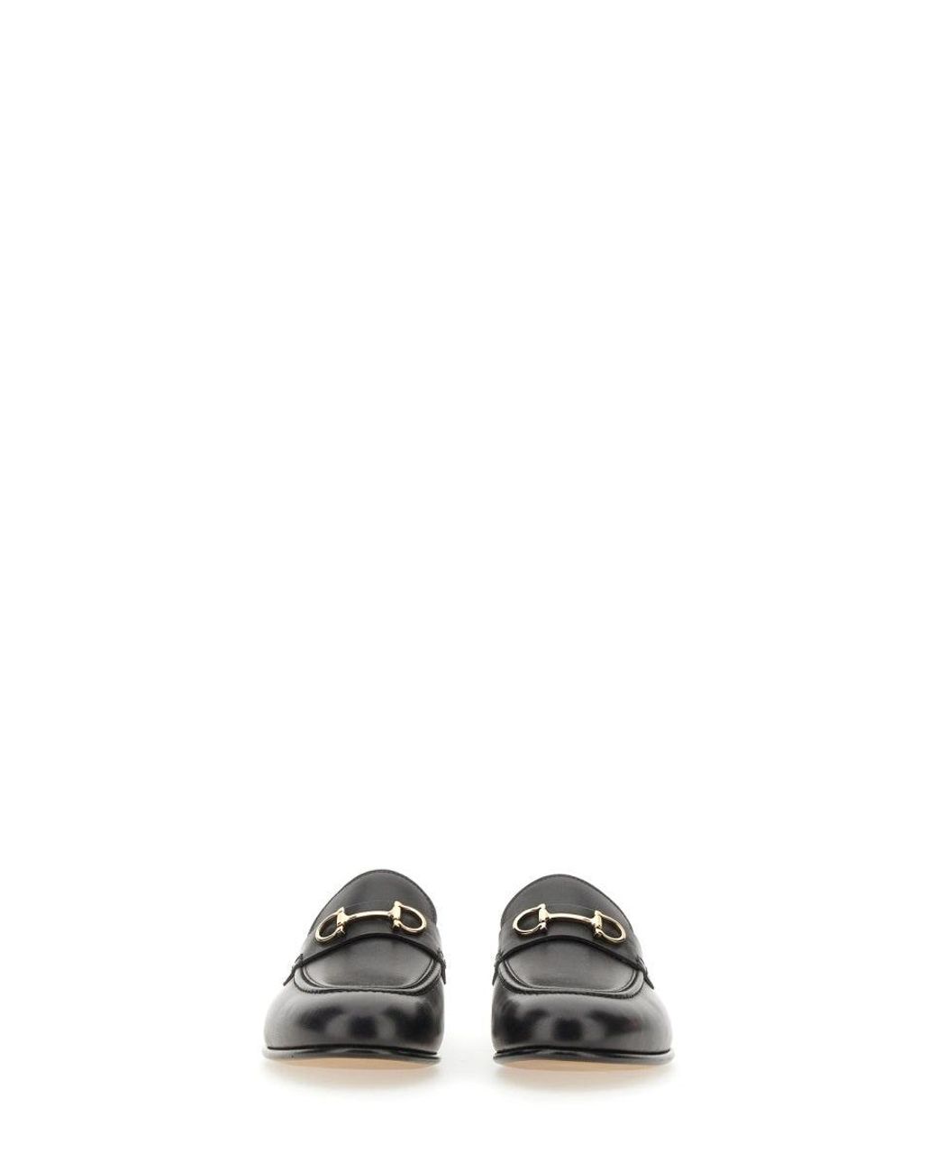Ferragamo Black Gancini Moccasin Mule