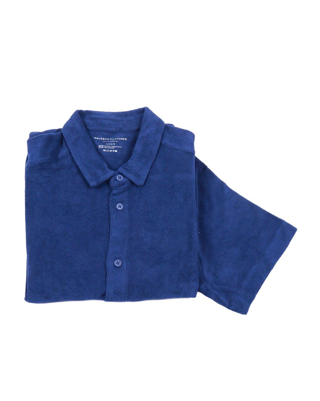 Filatures Du Lion Blue Shirt Organic Cotton Polyamide for men