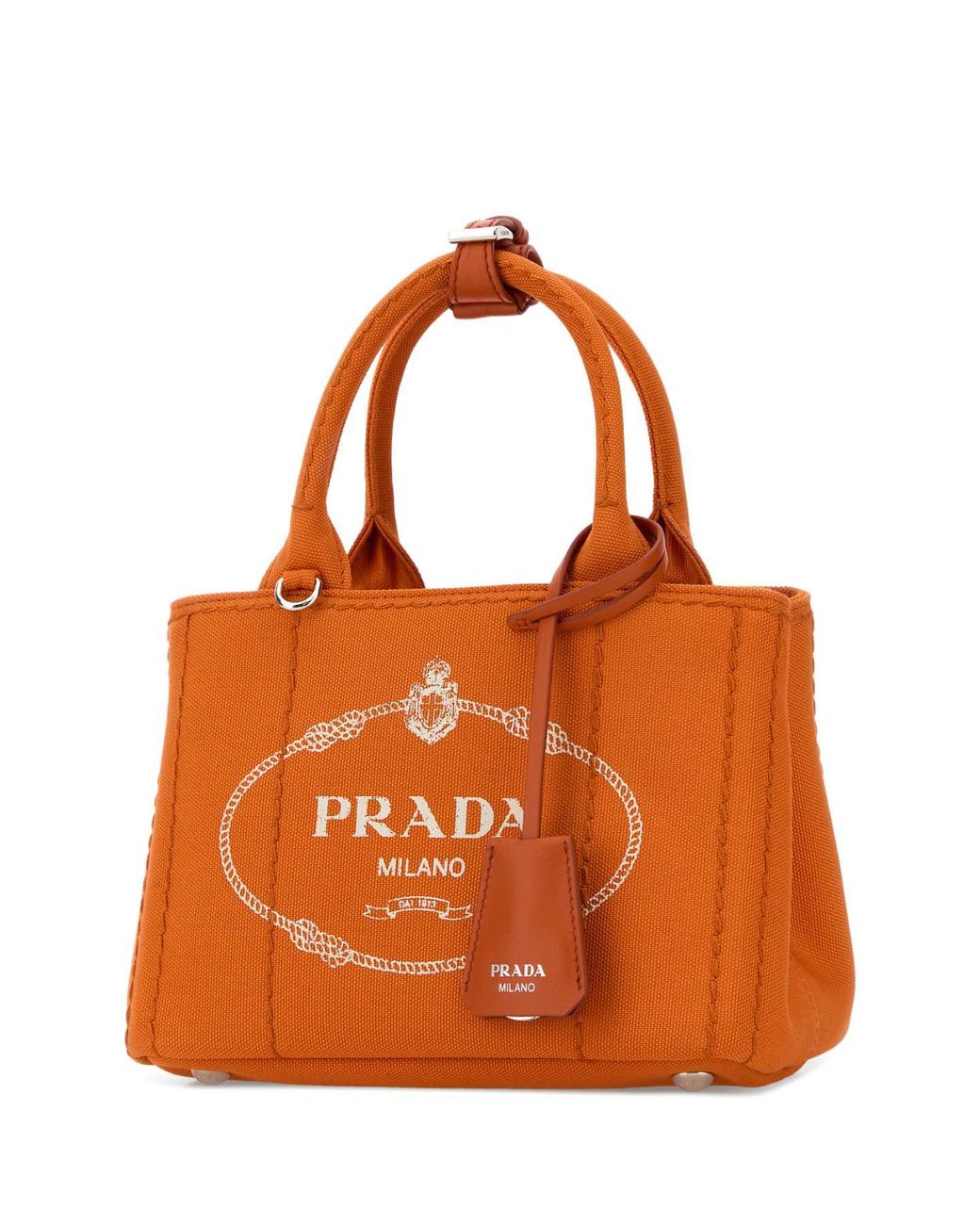 Prada Orange Canvas Mini Jardinière Handbag