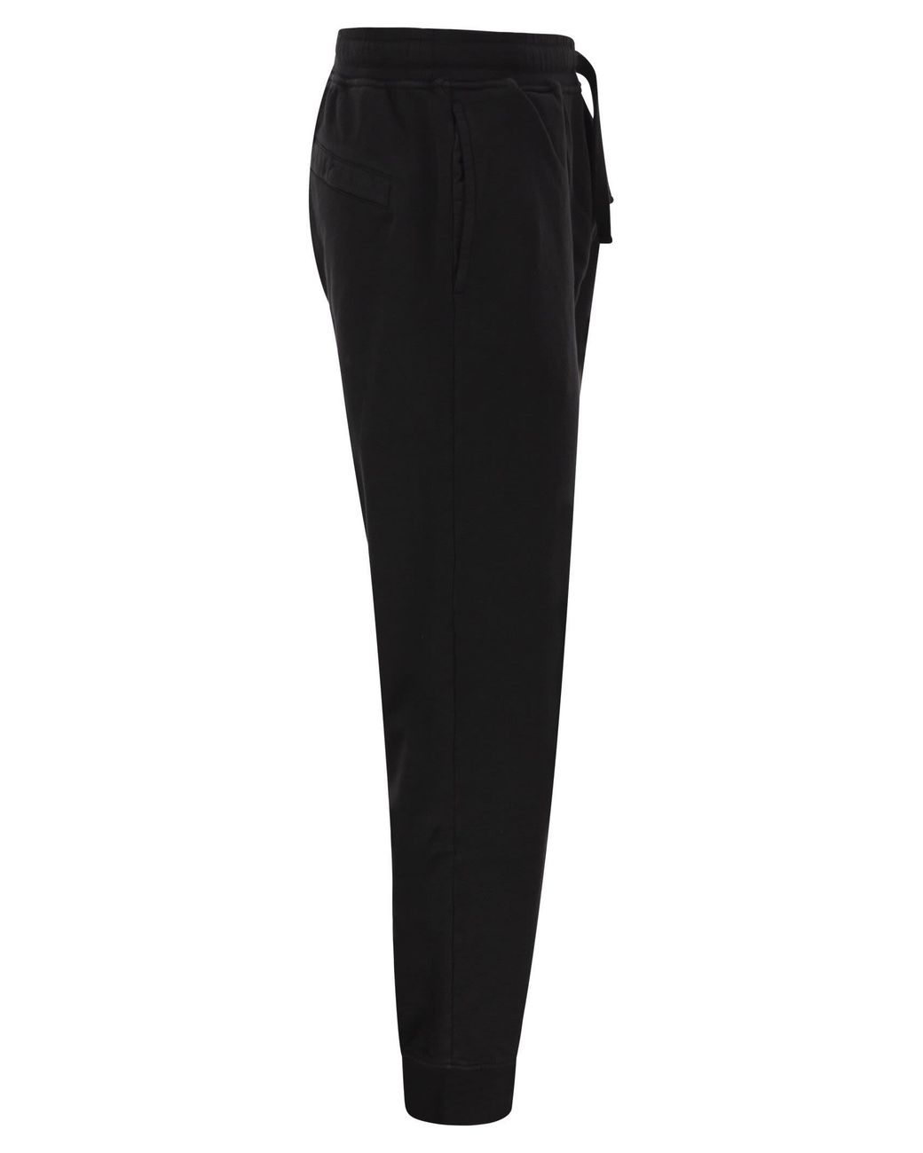 Stone Island Black Cotton Jogger Trousers With Cargo Pocket And Compass Badge