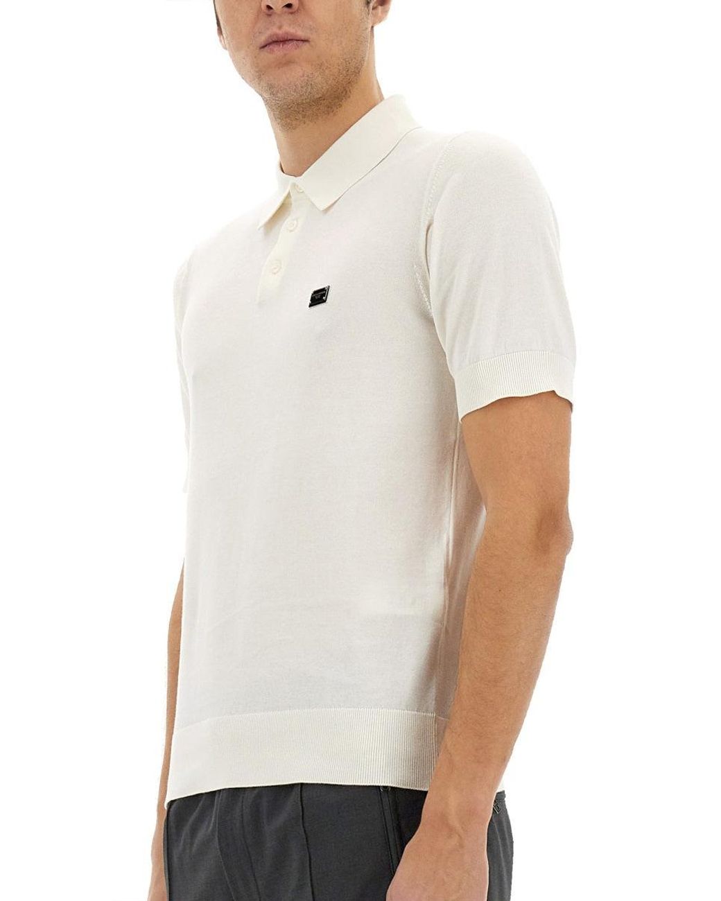 Dolce & Gabbana White Polo With Logo