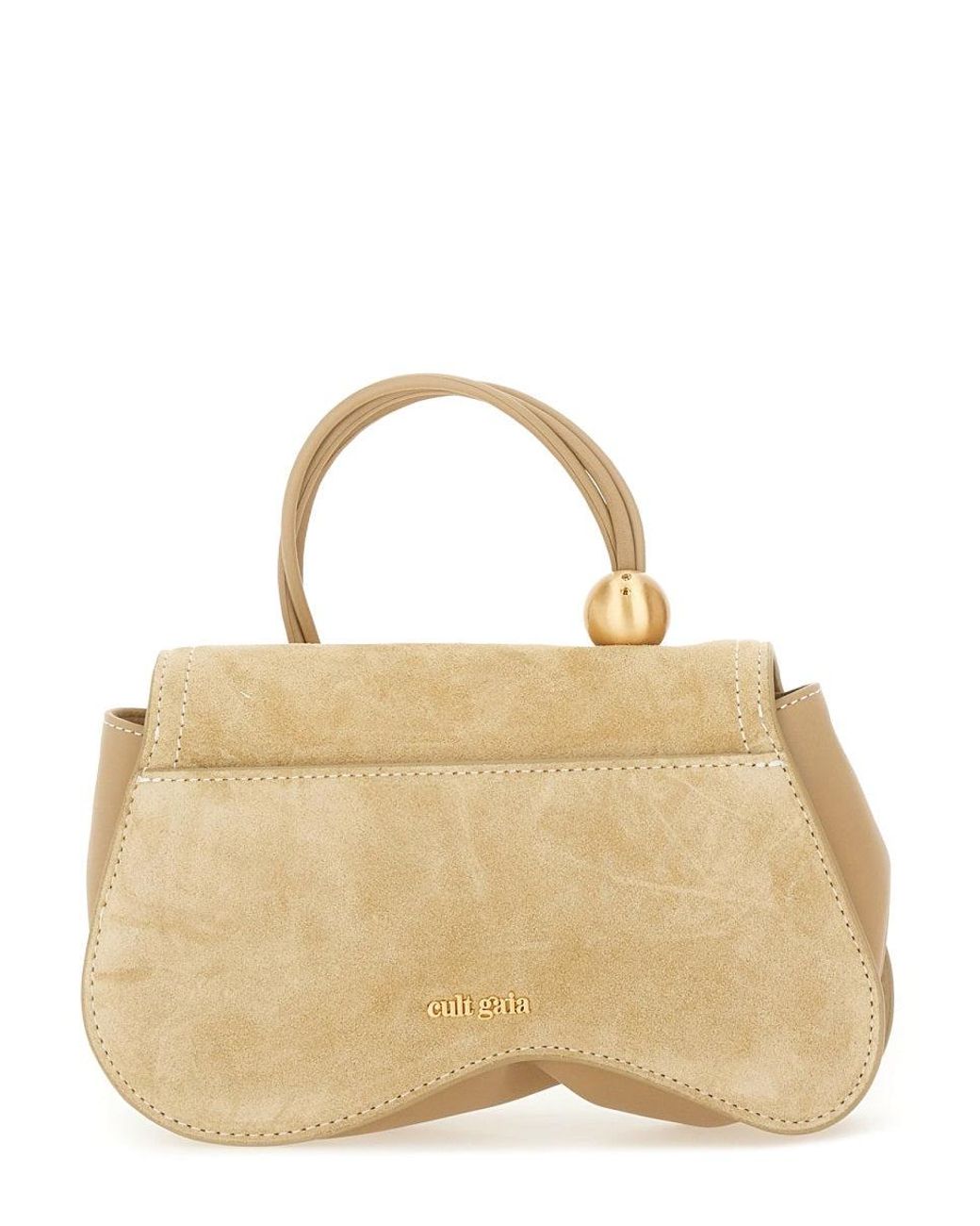 Cult Gaia Natural Mini Kazia Leather Shoulder Bag
