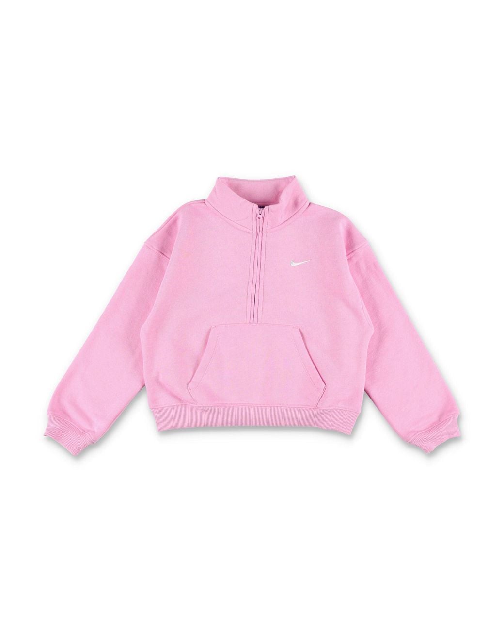 Nike Pink Girls' Soft Fleece Mini Two-Piece Half-Zip Sweatshirt & Wide-Leg Pants Set