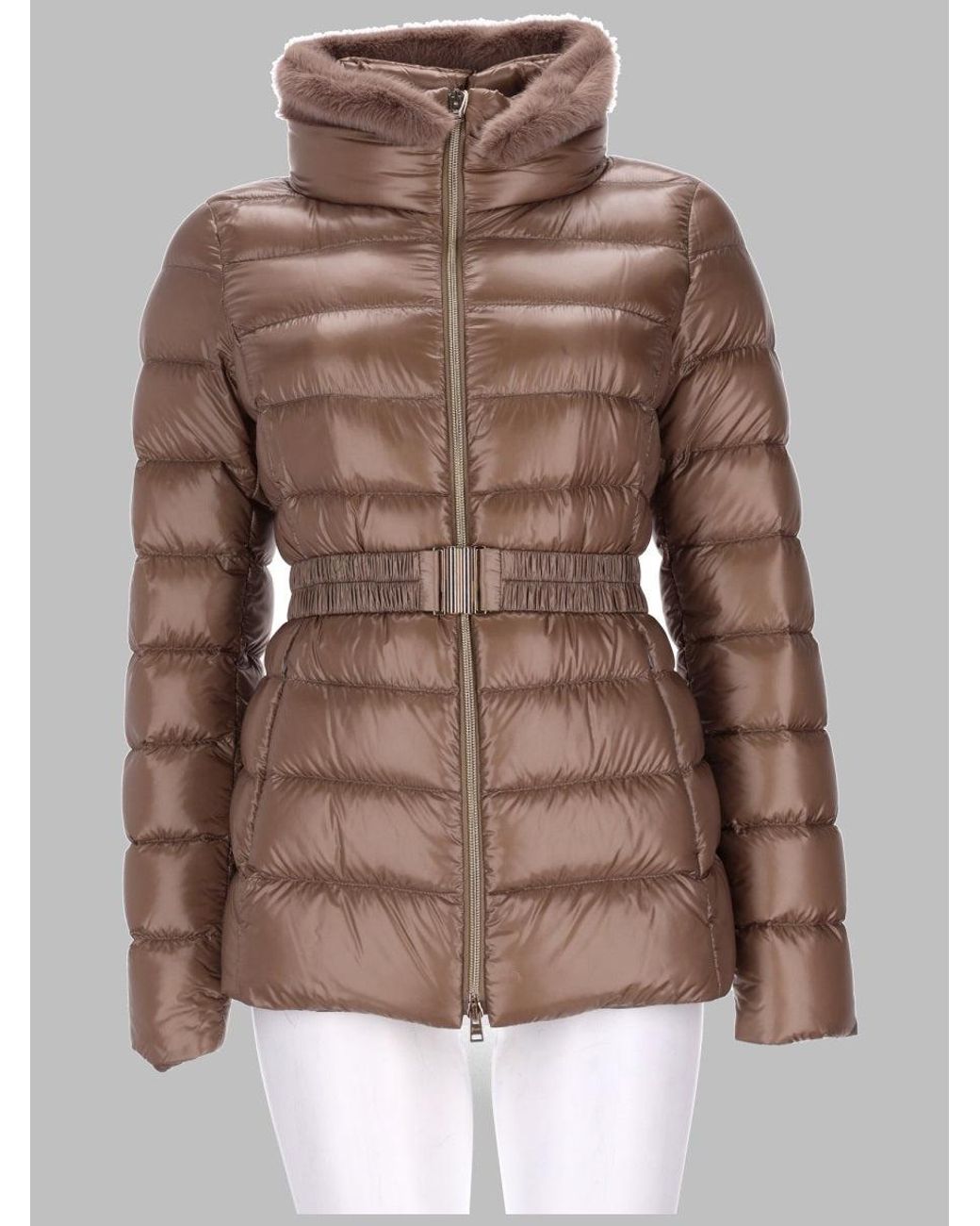 Herno Brown Dove Quilted Padded Polyamide Parka