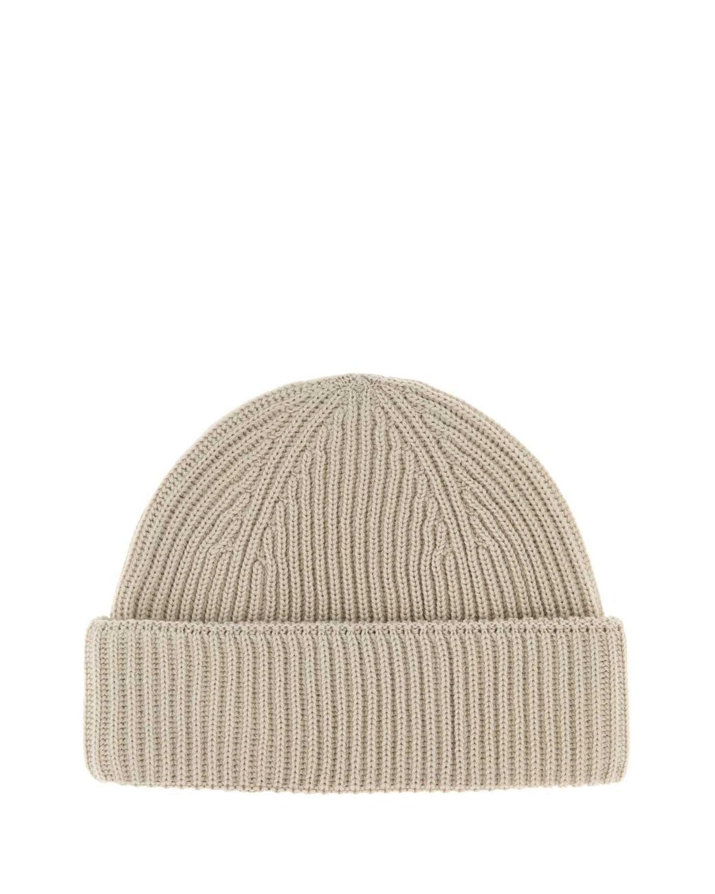 Maison Kitsuné Natural Sand Wool Beanie Hat For for men