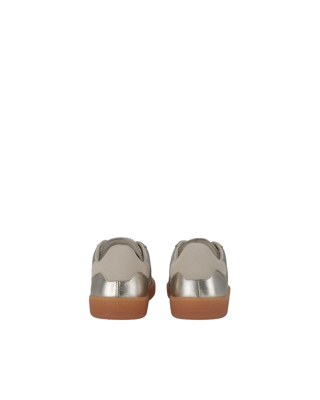 Hogan White Metallic Gum-Sole Cool Low-Top Sneakers