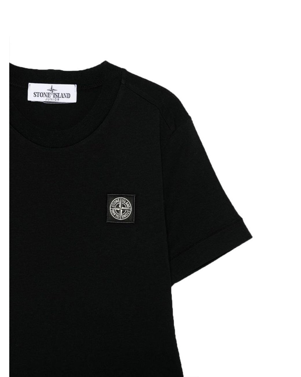 Stone Island Black T-Shirt Con Logo