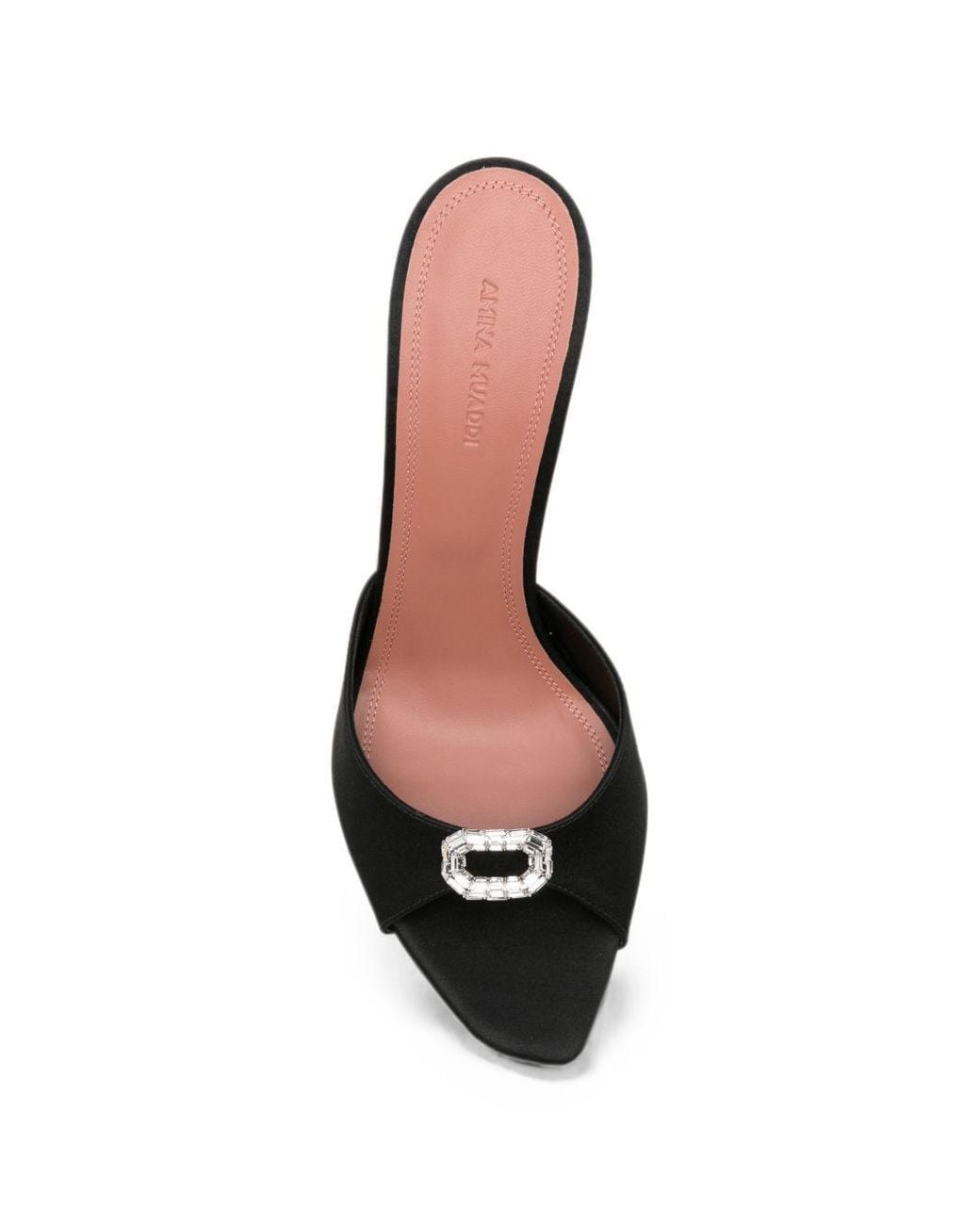 AMINA MUADDI Black Camelia Heel Mules
