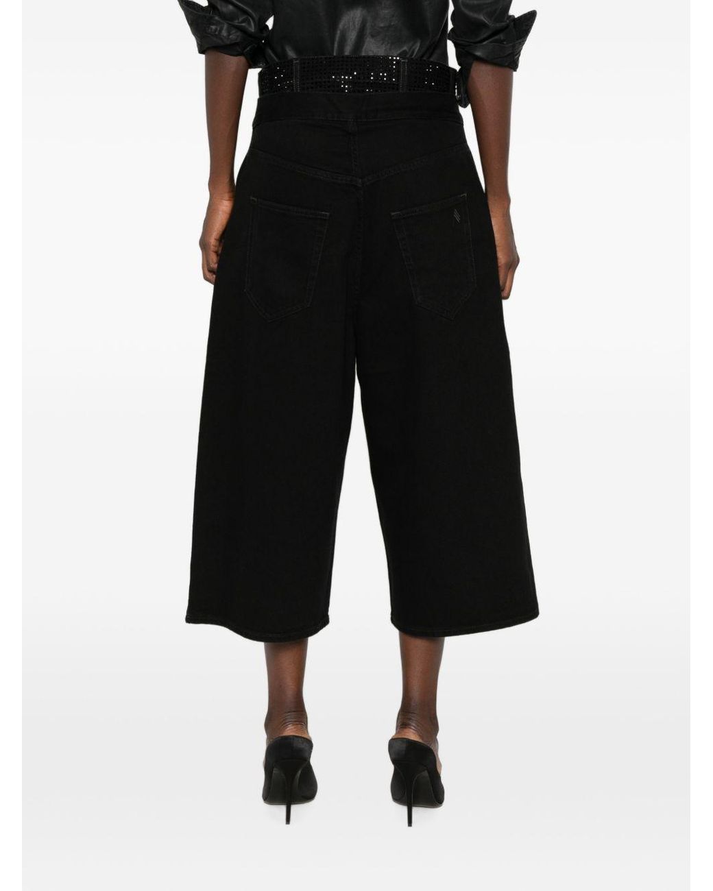 The Attico Black Denim Cotton Bermuda Shorts
