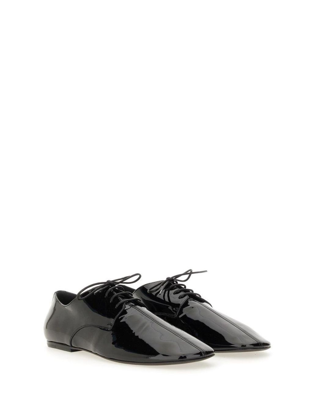 Dries Van Noten Black Shiny Leather Lace Up Shoe