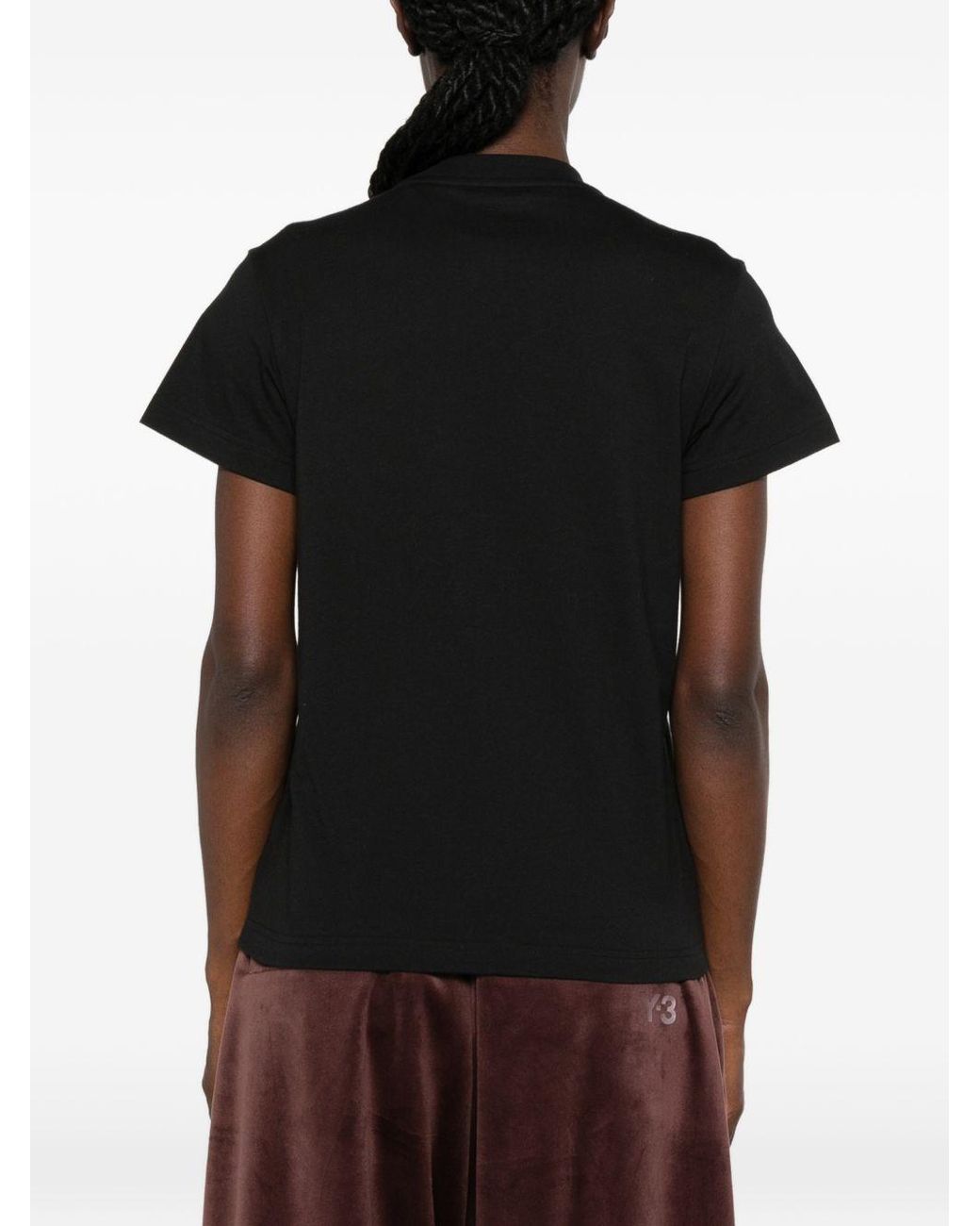 Y-3 Black Logo Cotton T Shirt