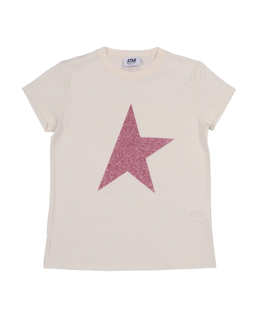 Golden Goose Deluxe Brand Pink Star Girl's T Shirt Cotton Jersey With Glitter Print for men