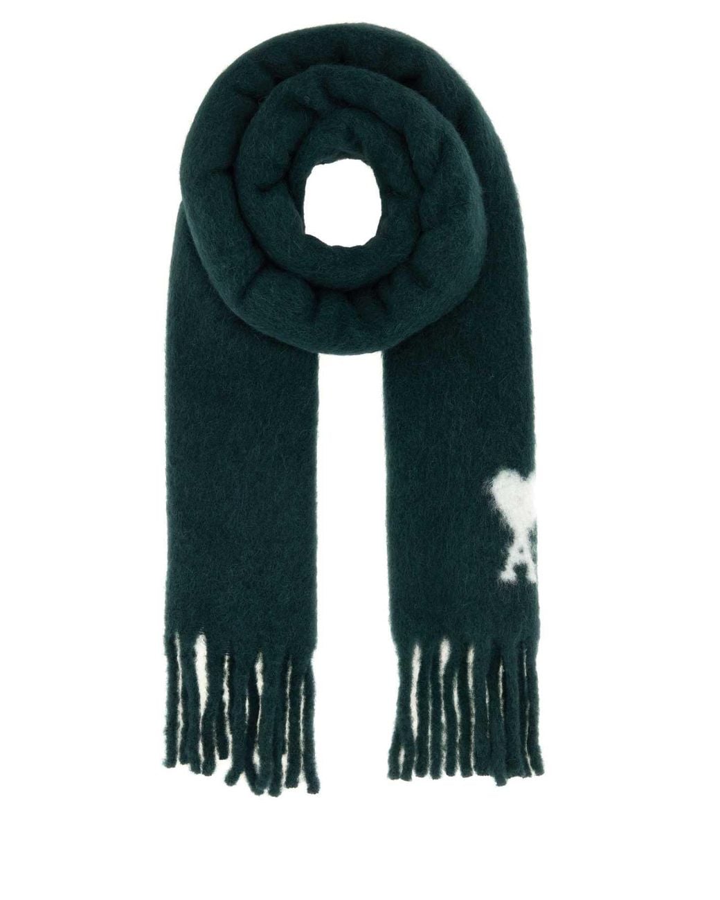 AMI Green Alpaca Blend Scarf