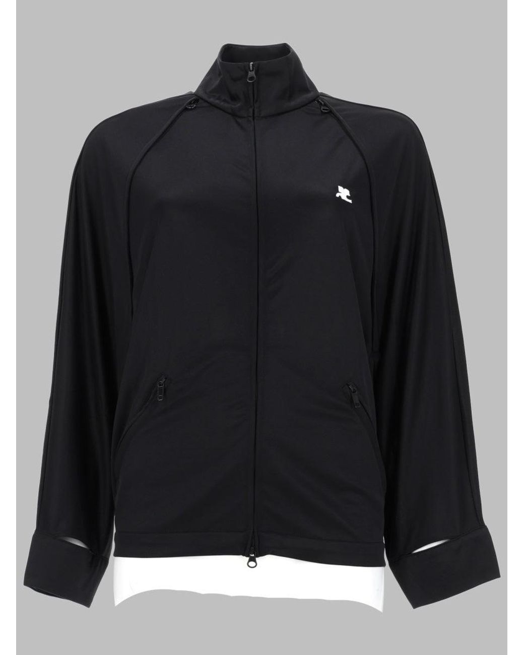 Courreges Black Courregès Giacca Track Con Maniche Cutout