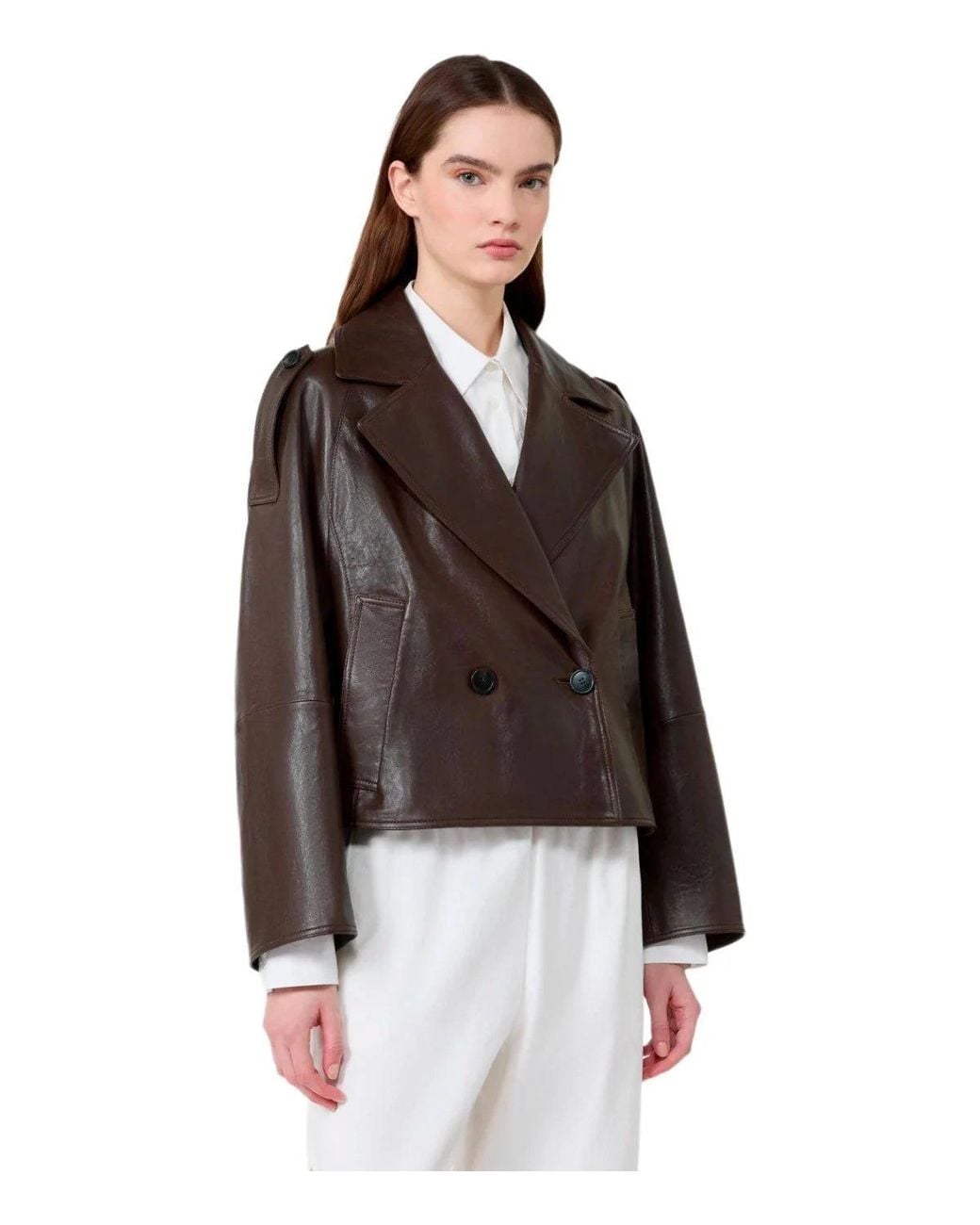 Weekend by Maxmara Brown Felino Leather Jacket