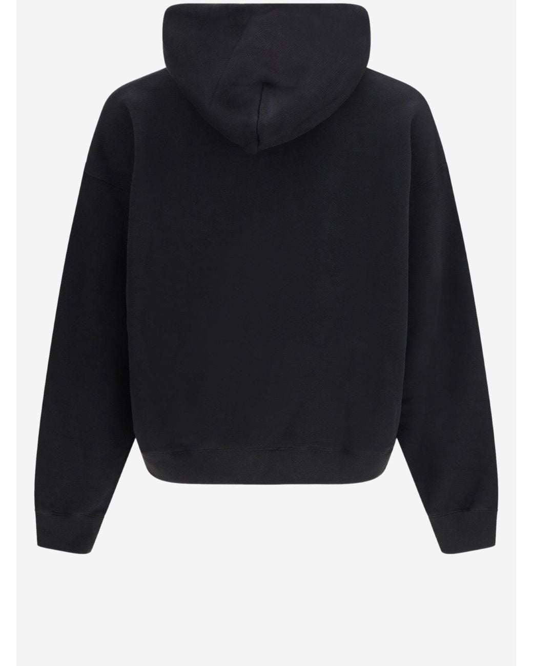 Off-White c/o Virgil Abloh Black Relaxed Fit Cotton Hoodie With Front Logo Print for men