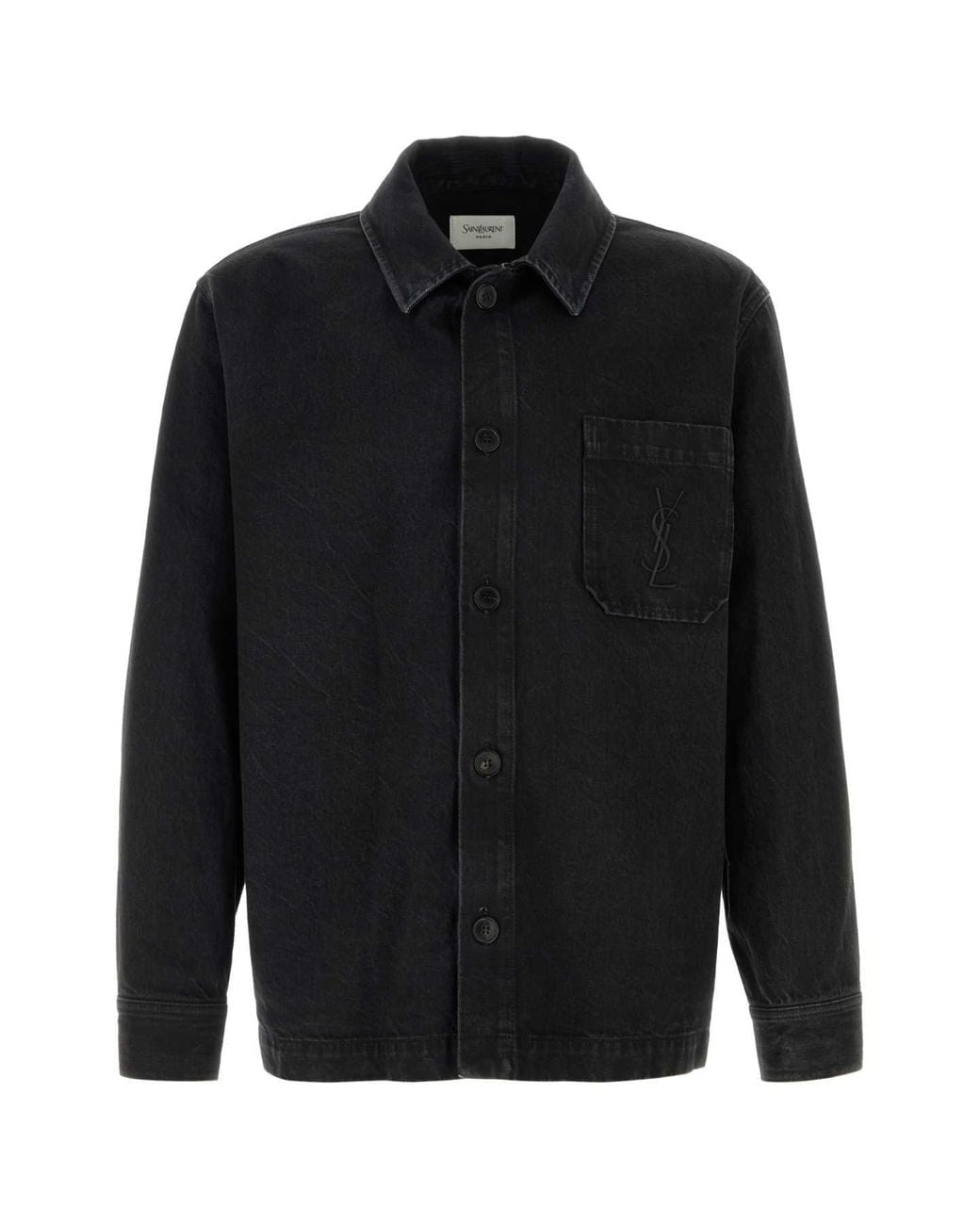 Saint Laurent Black Cotton Denim Overshirt for men