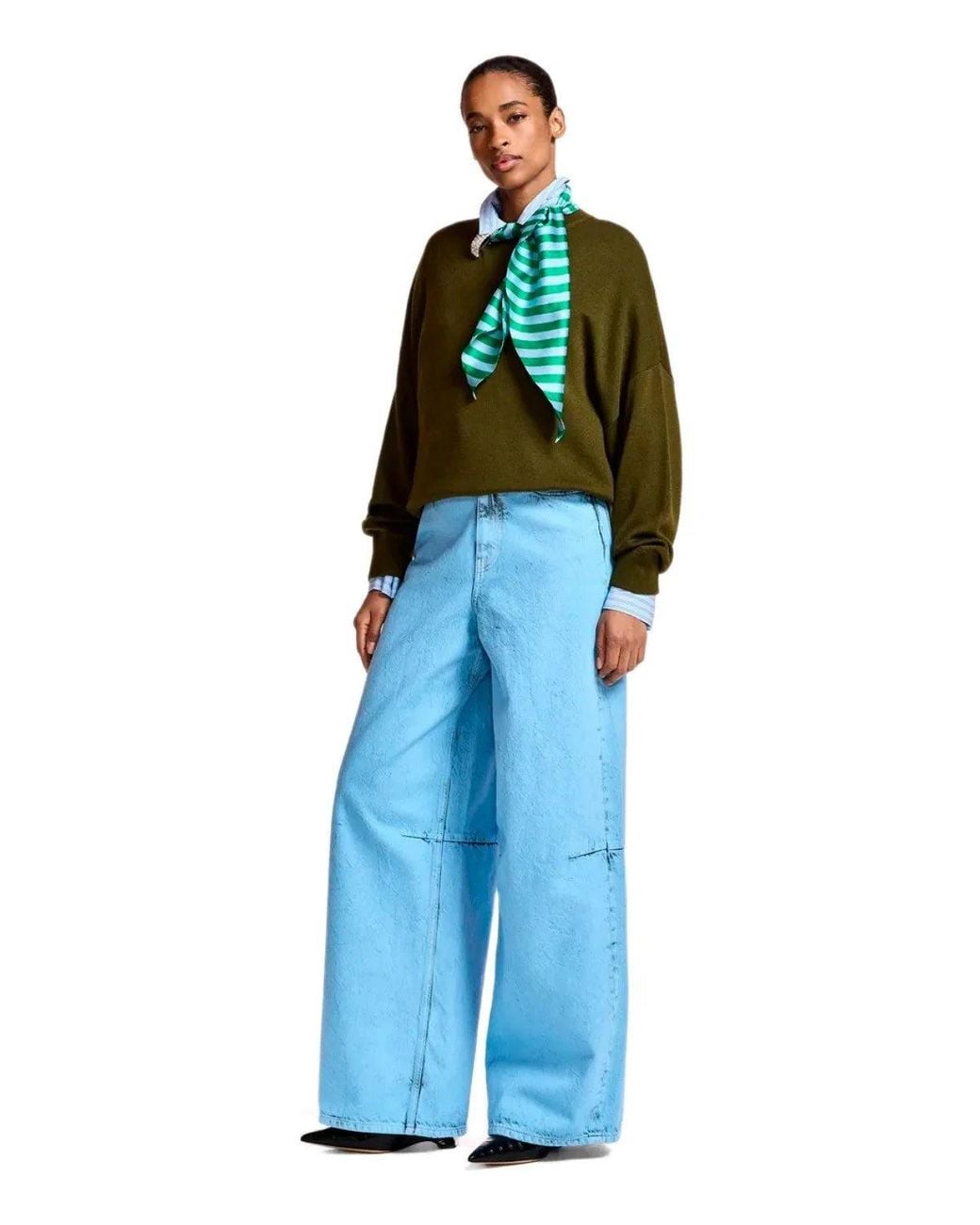 Essentiel Antwerp Green Kurtis Khaki Sweater