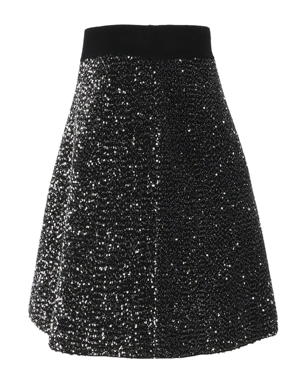 Elisabetta Franchi Black Sequined Textured Fitted Mini Skirt