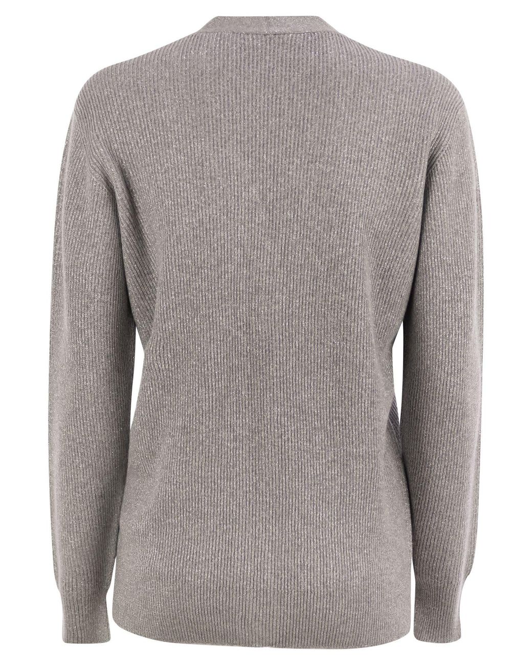 Fabiana Filippi Gray English Ribbed Cardigan
