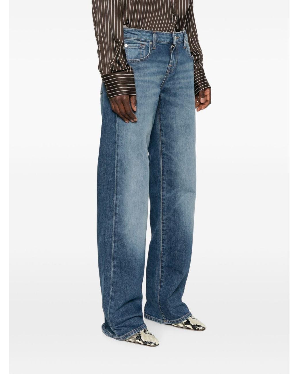 Seven7 Blue Low Straight Denim Jeans