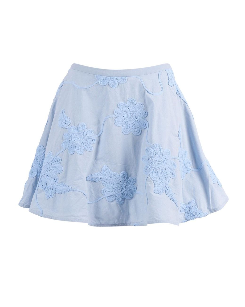 ROTATE BIRGER CHRISTENSEN Blue Flower Mini Skirt Plein Air (Regular Fit)