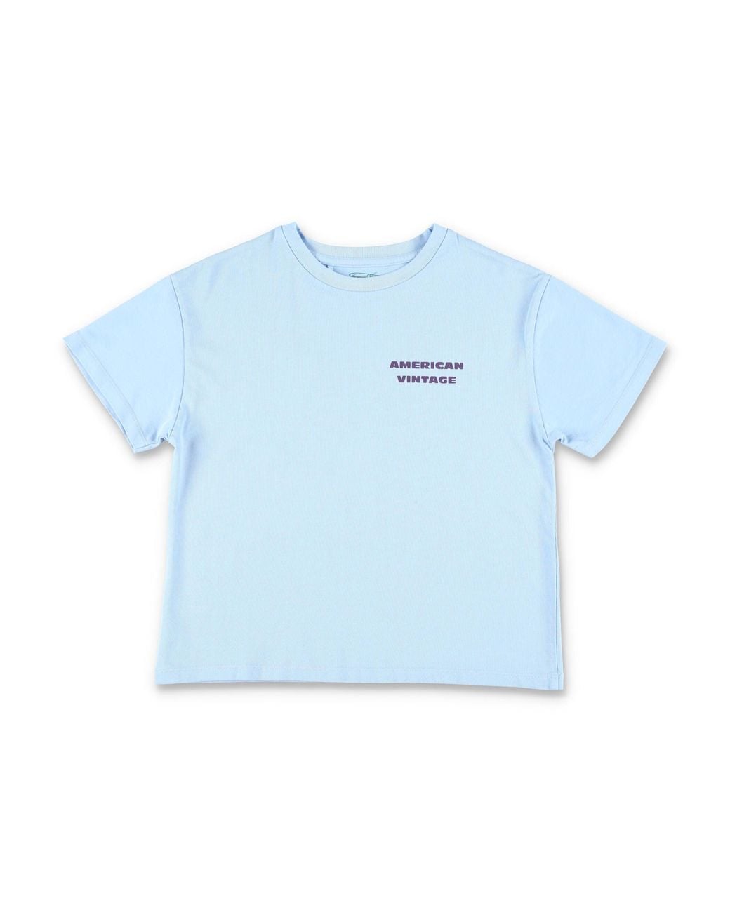 American Vintage Blue Fizvalley Mini Logo T-Shirt For Boys