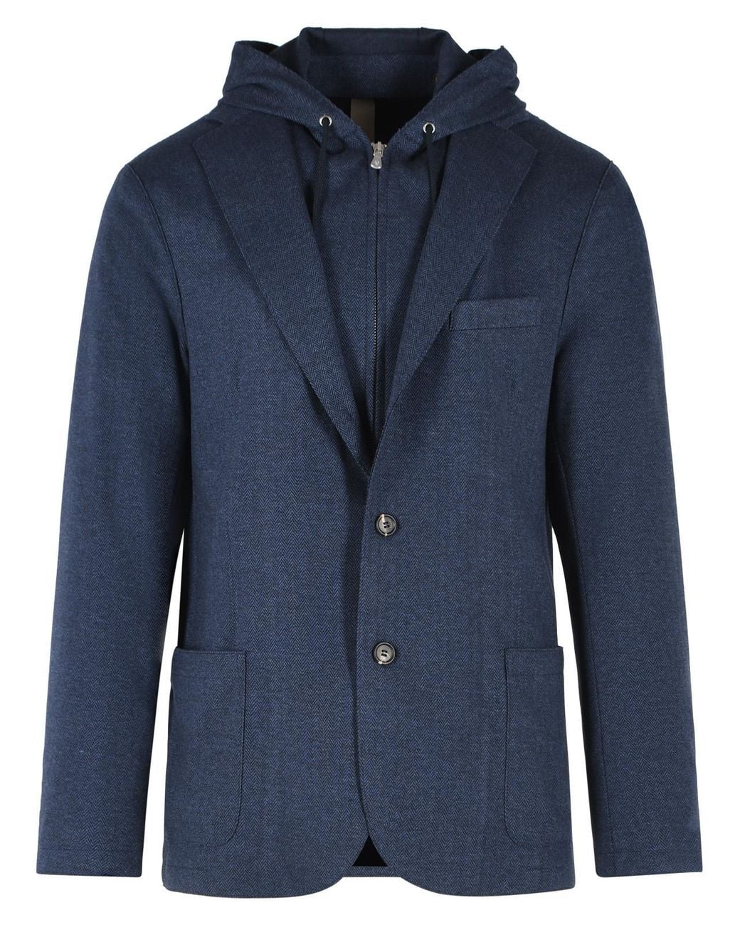 Eleventy Blue Polyester Blend Blazer