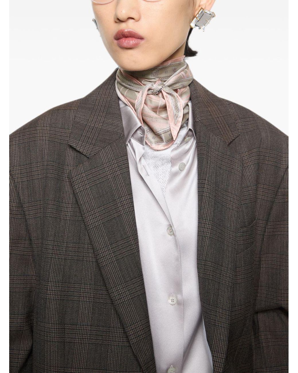 Acne White Printed Silk Headband