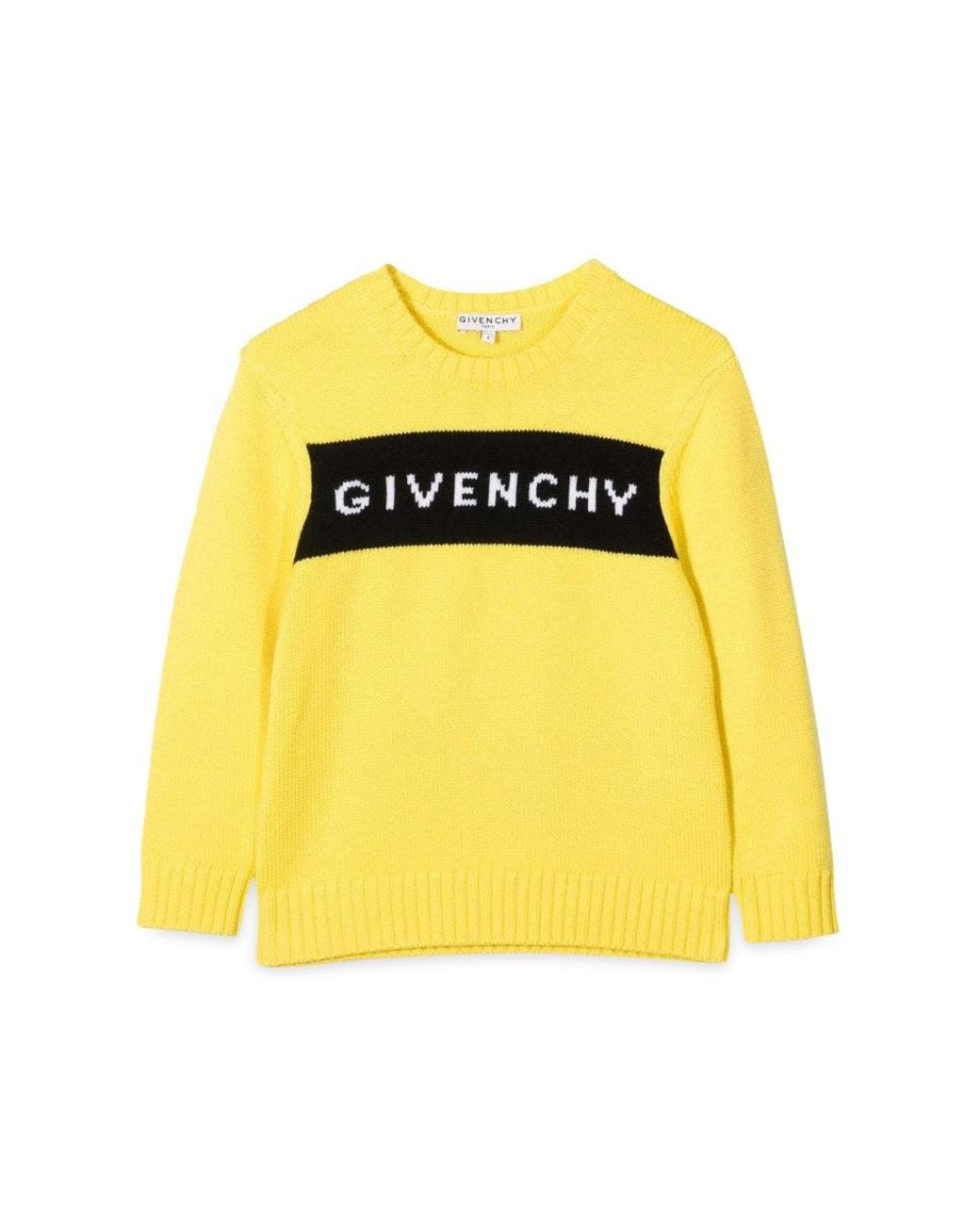 Givenchy Yellow Knitted Jumper Jacquard Logo