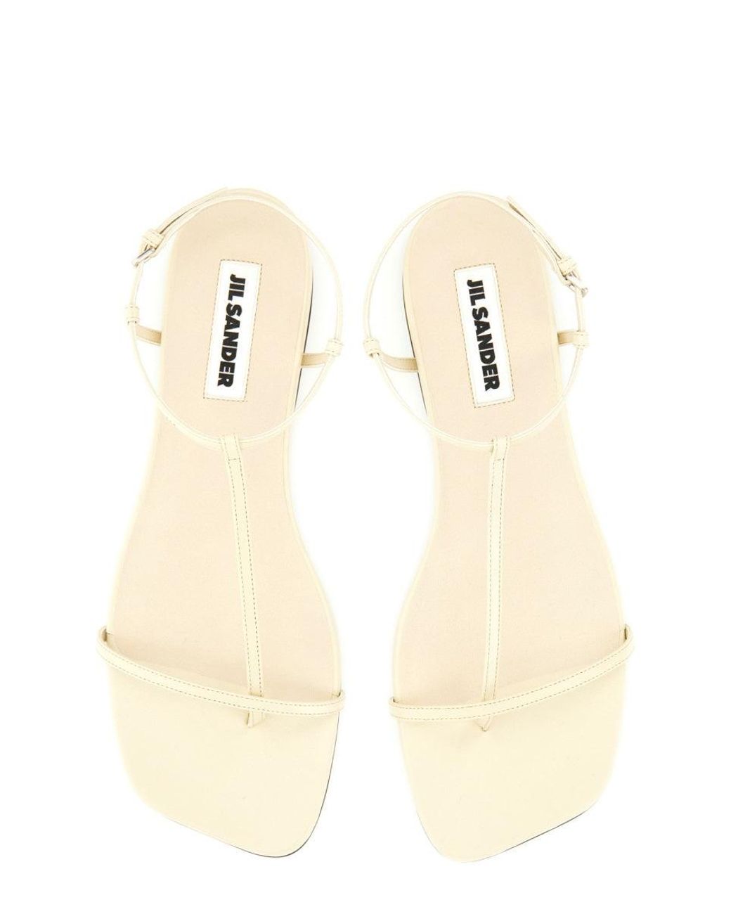 Jil Sander White Solid Sandals