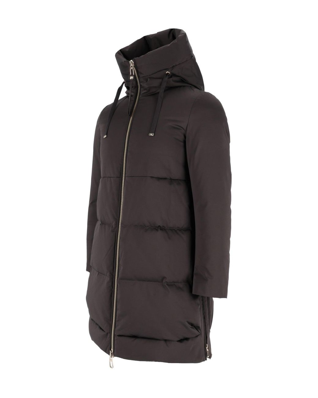 DUNO Gray Padded Jacket With High Collar And Quilted Design