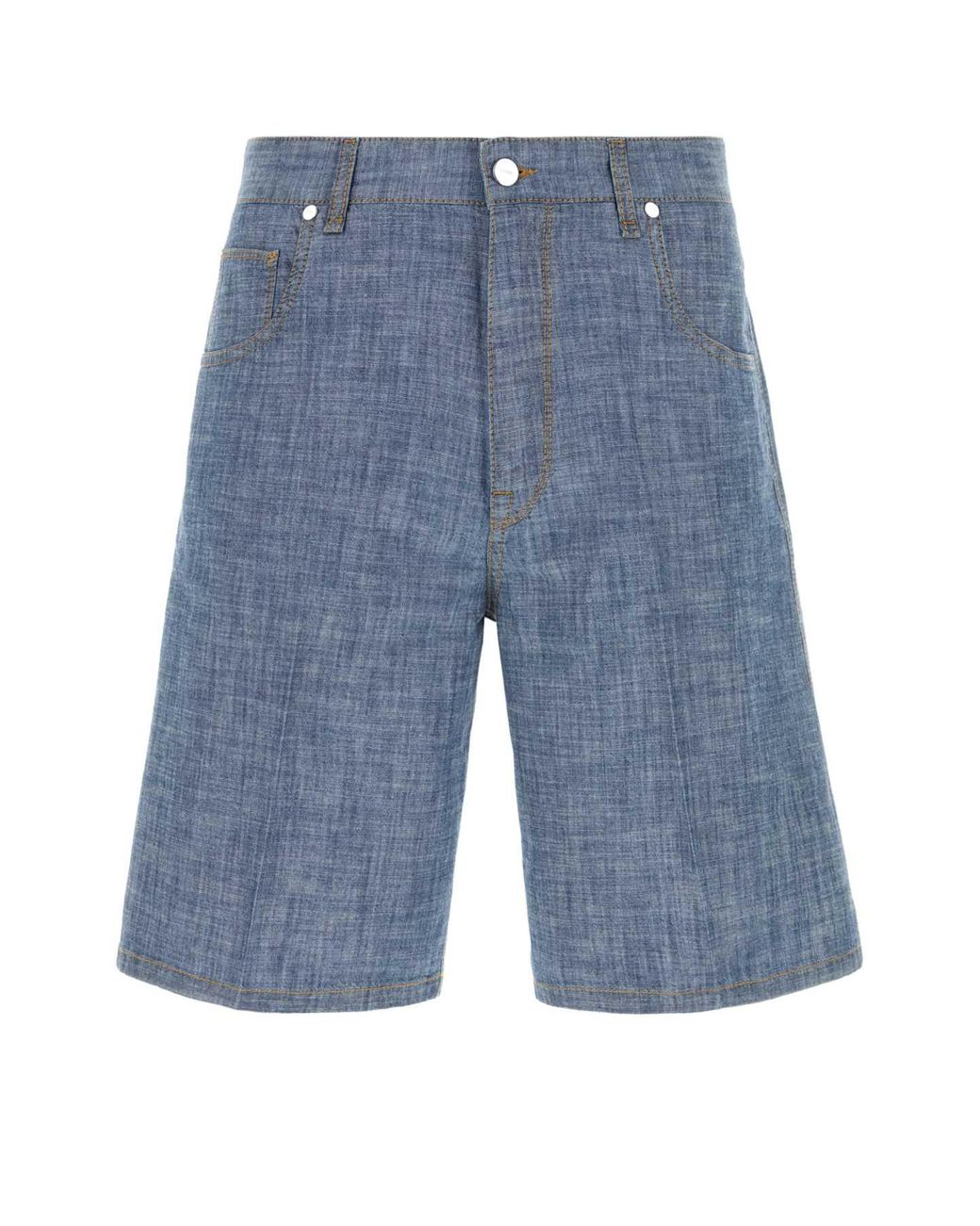 Fendi Blue Light Chambray Bermuda Shorts