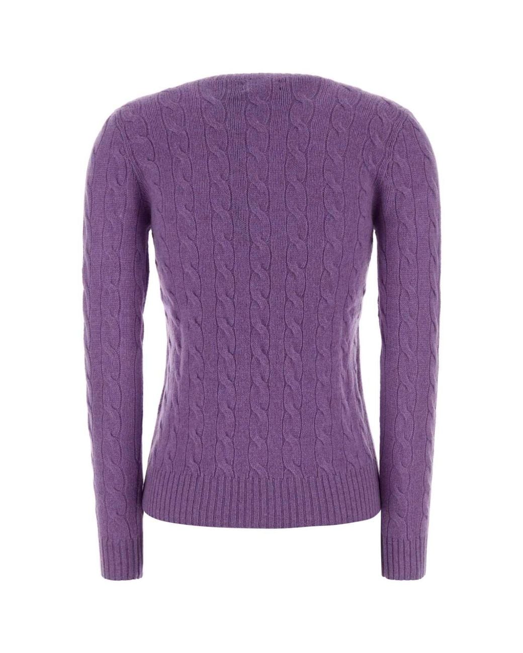 Polo Ralph Lauren Purple Polo Wool-Cashmere Blend Sweater