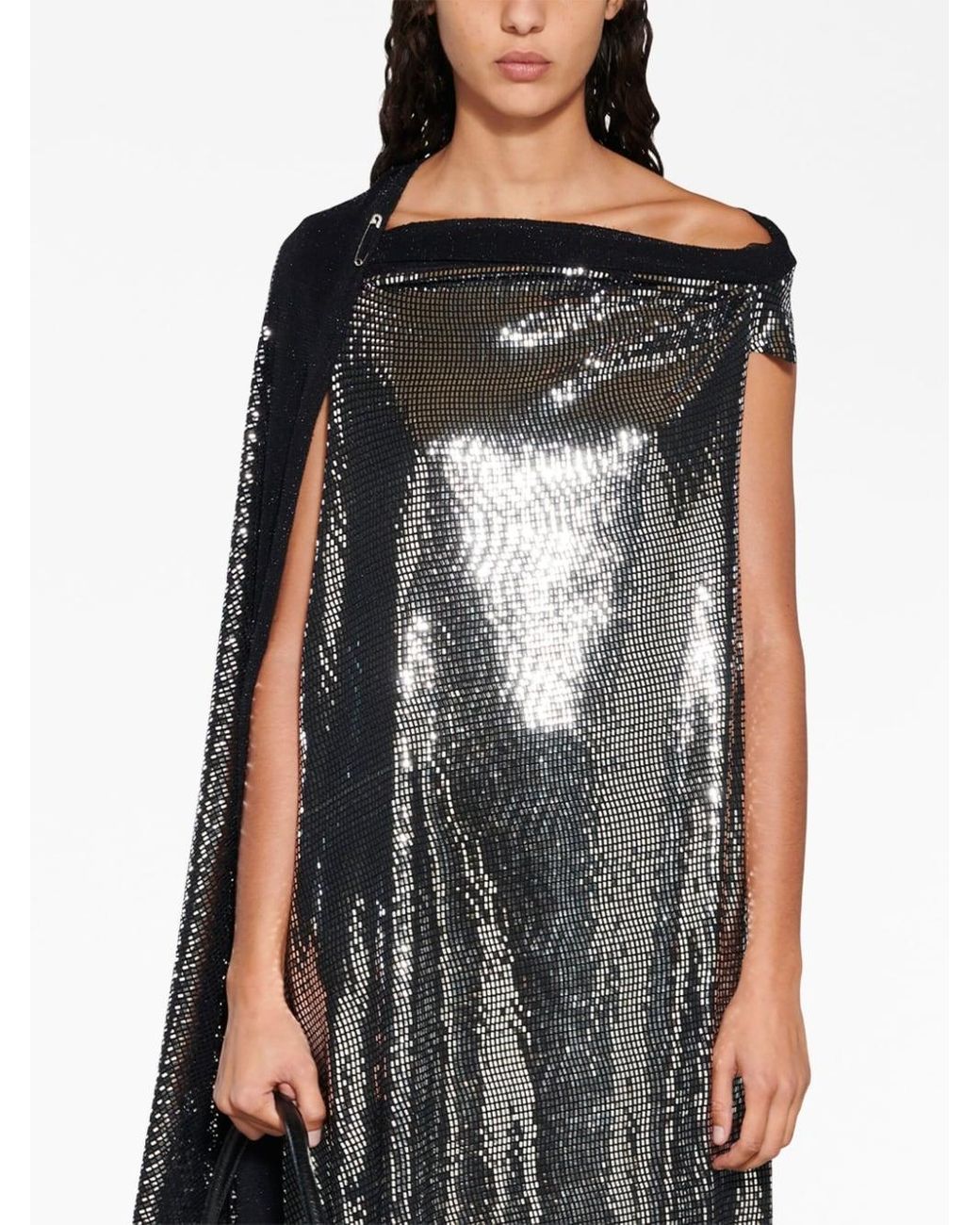 Balenciaga Black Metallic Effect Midi Dress