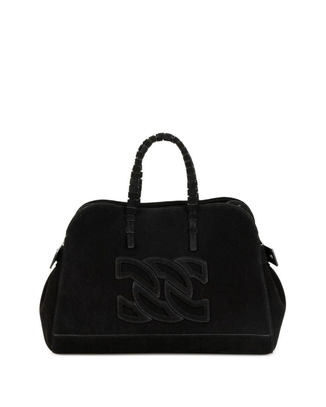 Casadei Black Park Avenue Leather Tote Bag