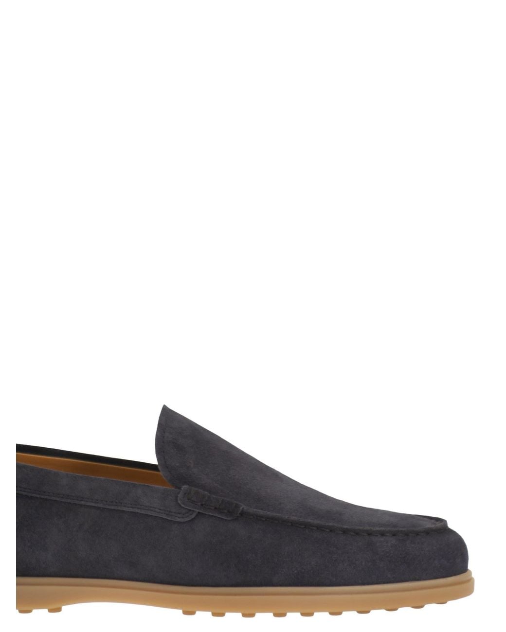 Tod's Blue Suede Leather Slipper Moccasin