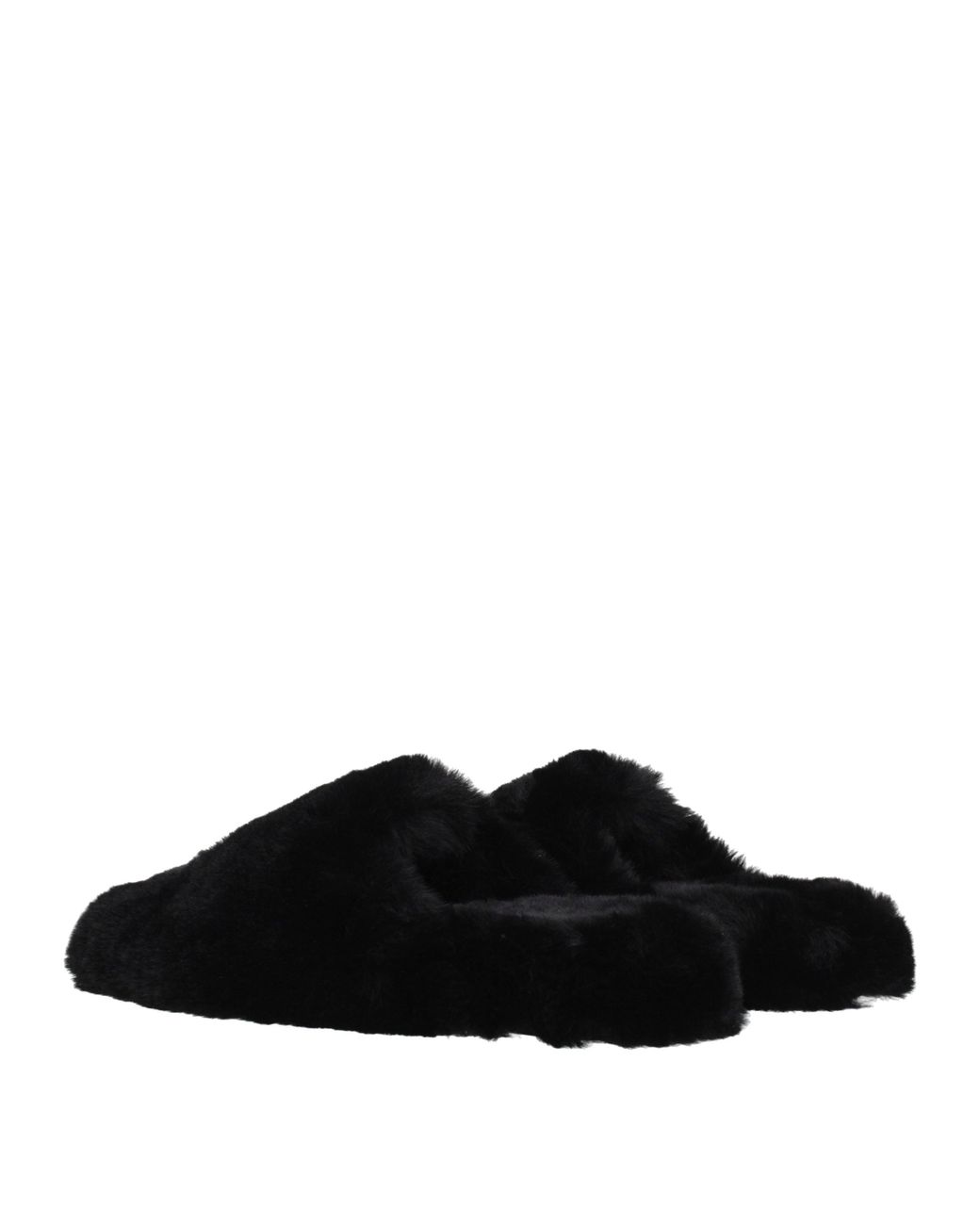 Balenciaga Black Fur Slides And Clogs