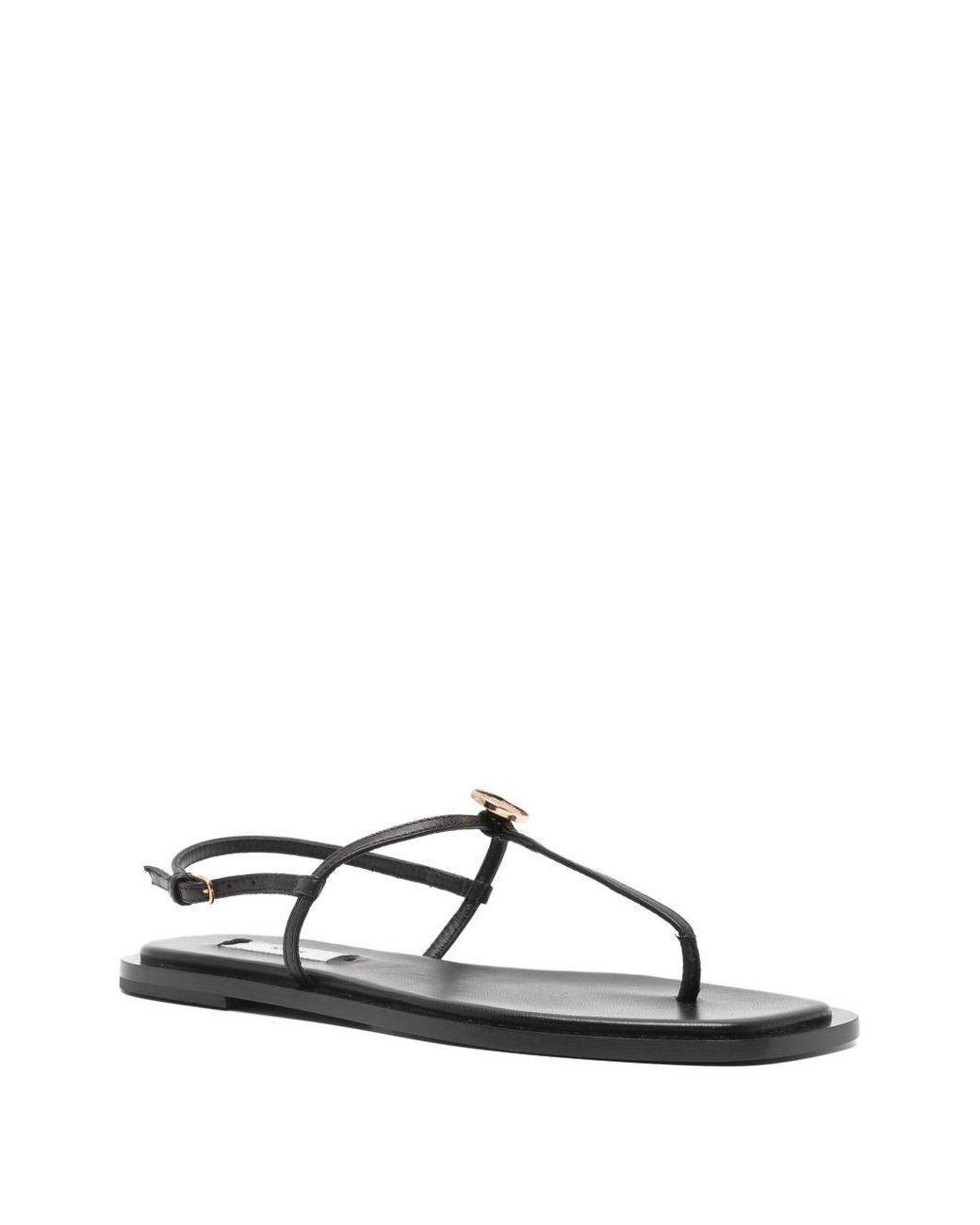 Totême  White T-Strap Leather Sandals