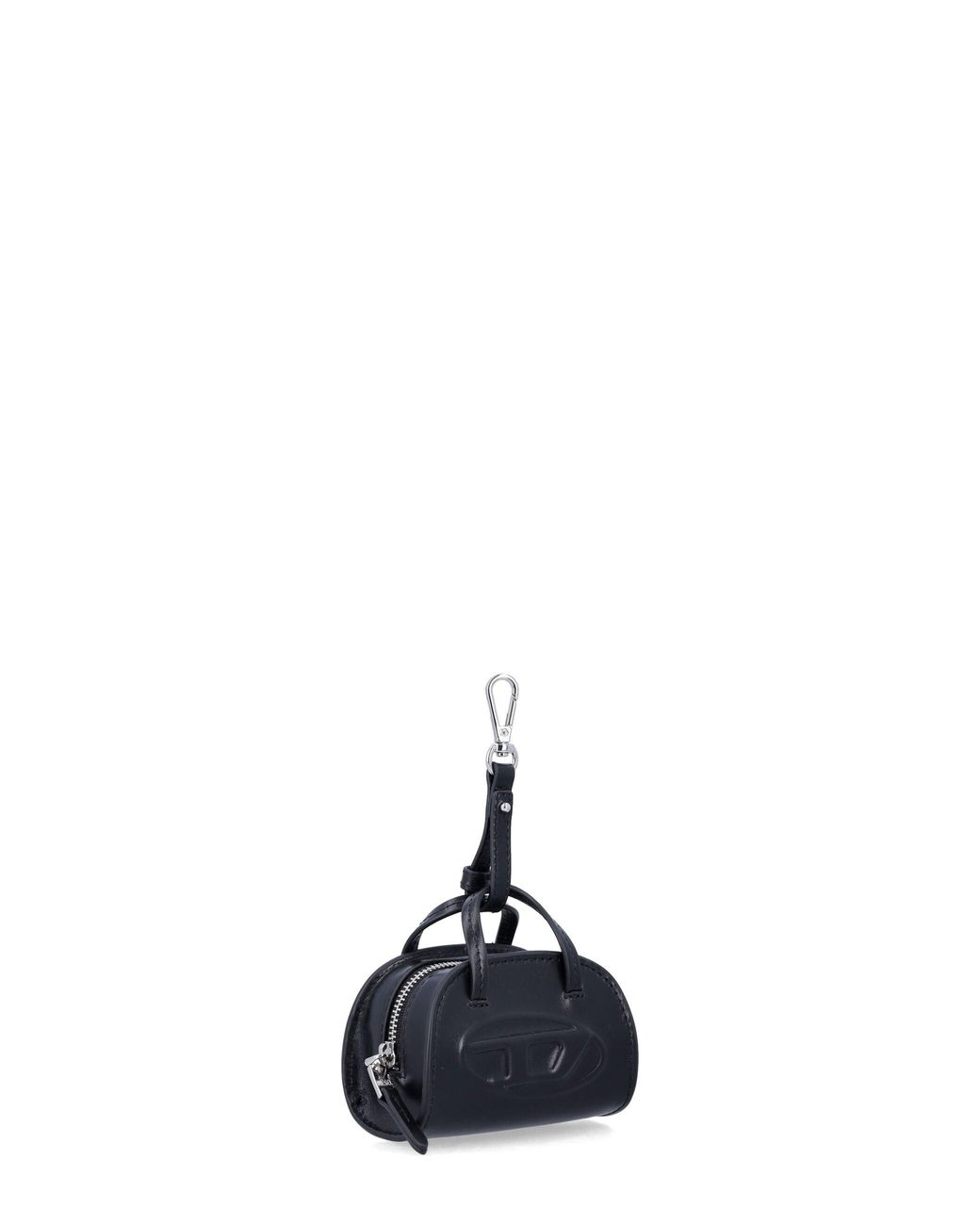 DIESEL Blue Lethestanether Coin Pouch Mini Handbag With Embossed Oval D Logo for men