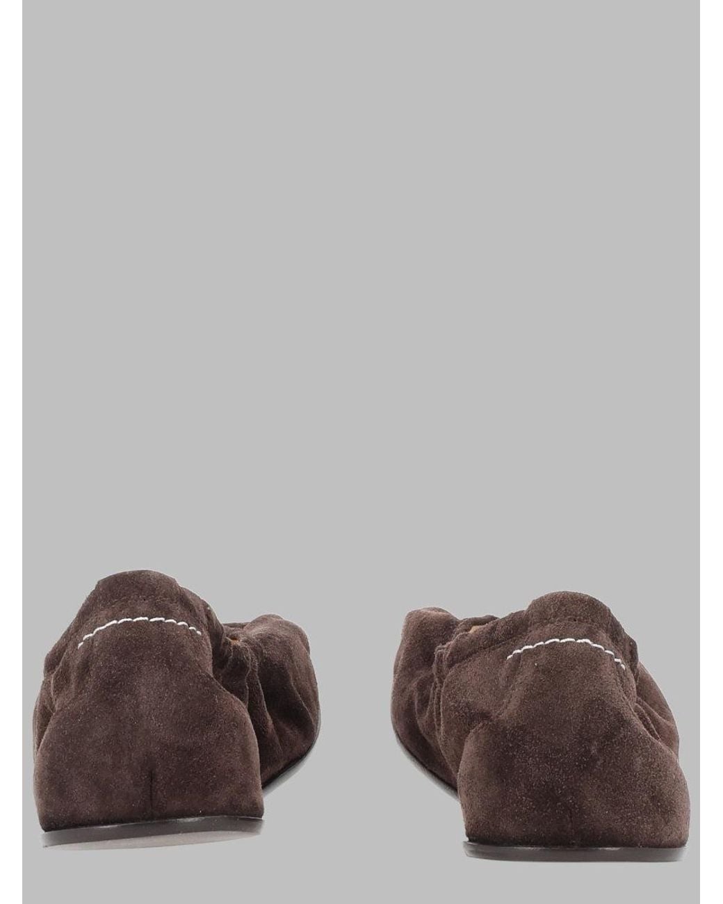 MM6 by Maison Margiela Brown Sleek Leather Flats For